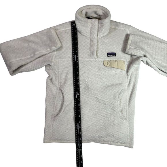 Women's Patagonia Re-Tool Snap T Fleece‎ Pullover Jacket White Cream Small - Picture 4 of 5